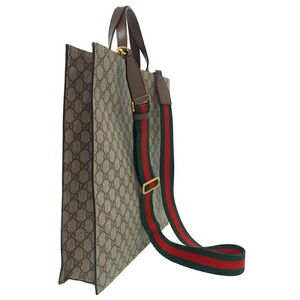 GUCCI Courier GG Supreme Tote Bag Tan